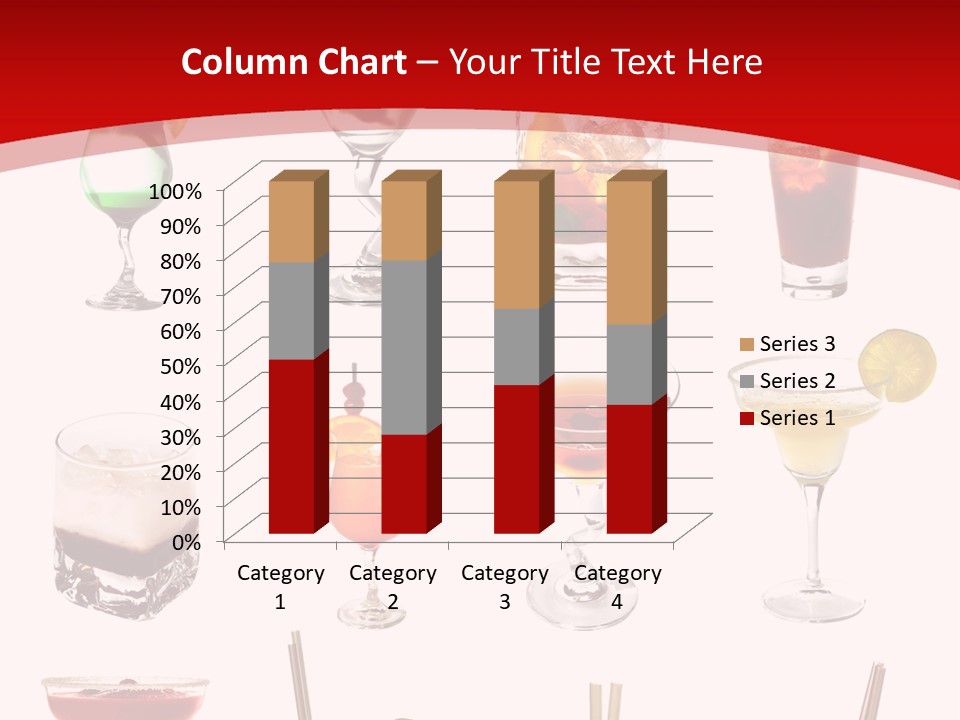 Isolated White Long Island Ice Tea PowerPoint Template