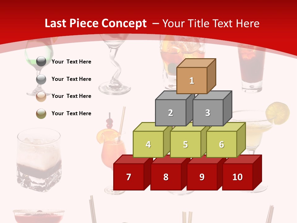 Isolated White Long Island Ice Tea PowerPoint Template