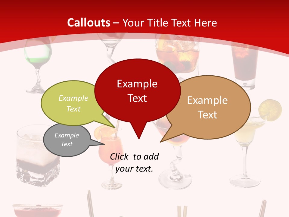 Isolated White Long Island Ice Tea PowerPoint Template