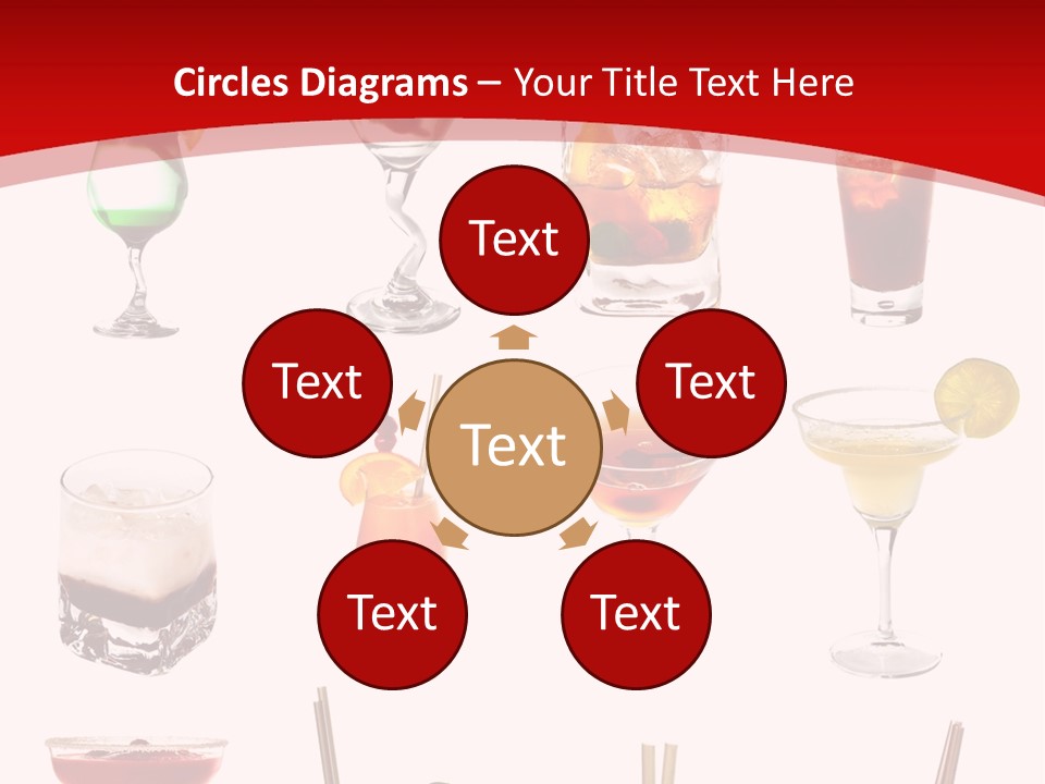 Isolated White Long Island Ice Tea PowerPoint Template