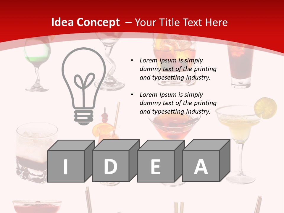 Isolated White Long Island Ice Tea PowerPoint Template