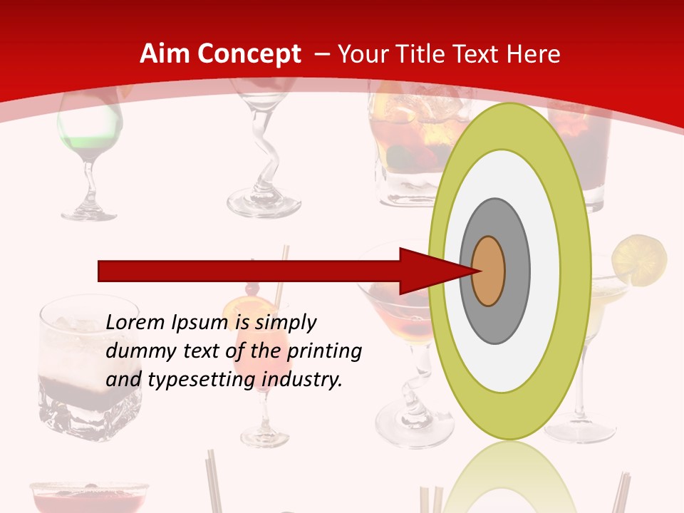 Isolated White Long Island Ice Tea PowerPoint Template