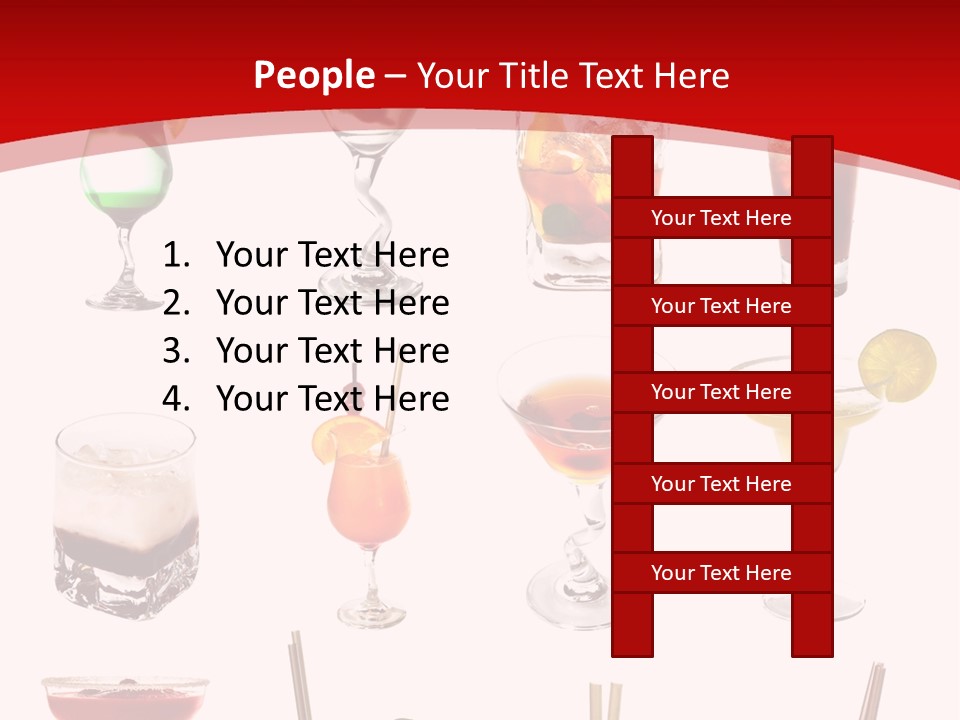 Isolated White Long Island Ice Tea PowerPoint Template