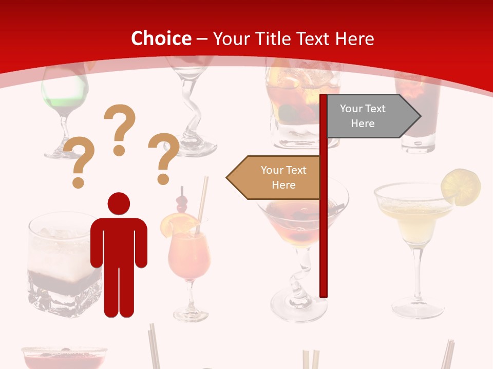 Isolated White Long Island Ice Tea PowerPoint Template