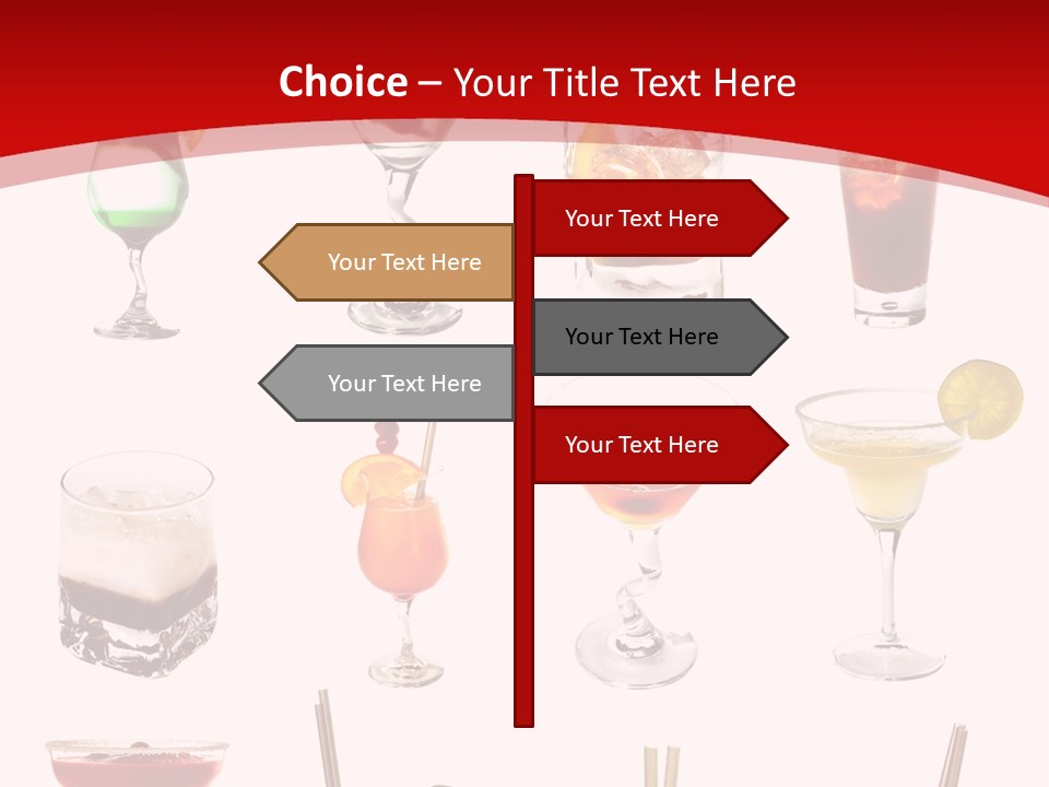 Isolated White Long Island Ice Tea PowerPoint Template