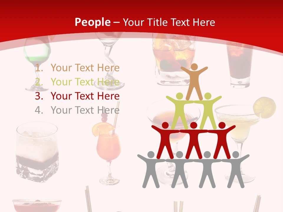 Isolated White Long Island Ice Tea PowerPoint Template