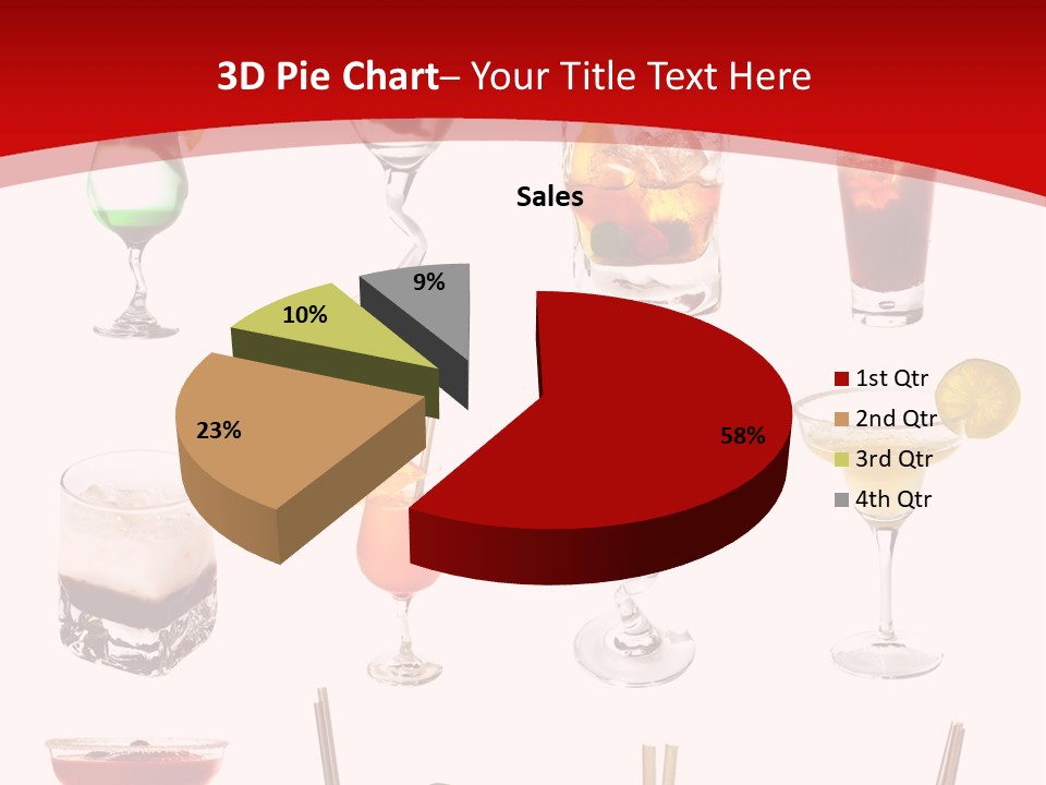 Isolated White Long Island Ice Tea PowerPoint Template
