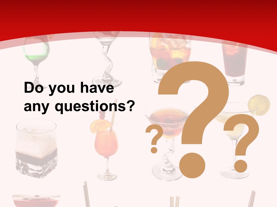 Isolated White Long Island Ice Tea PowerPoint Template