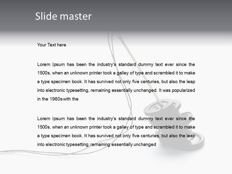 Needle Button Design PowerPoint Template