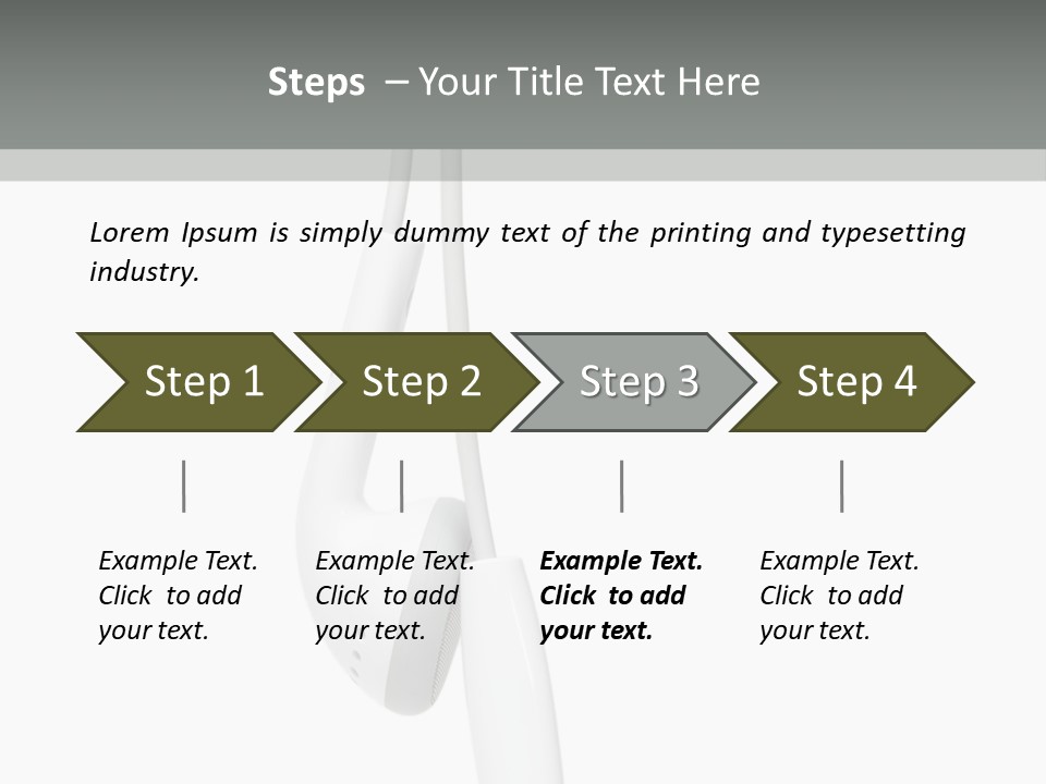 Entertainment Device Ear Bud PowerPoint Template
