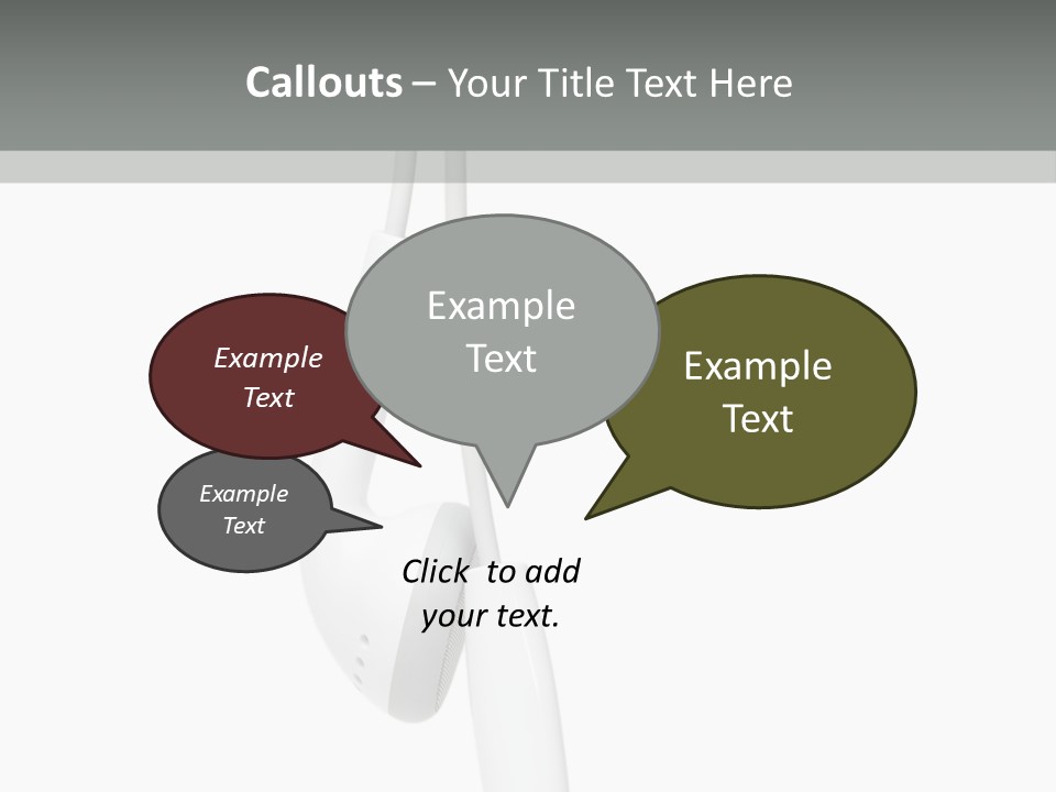 Entertainment Device Ear Bud PowerPoint Template