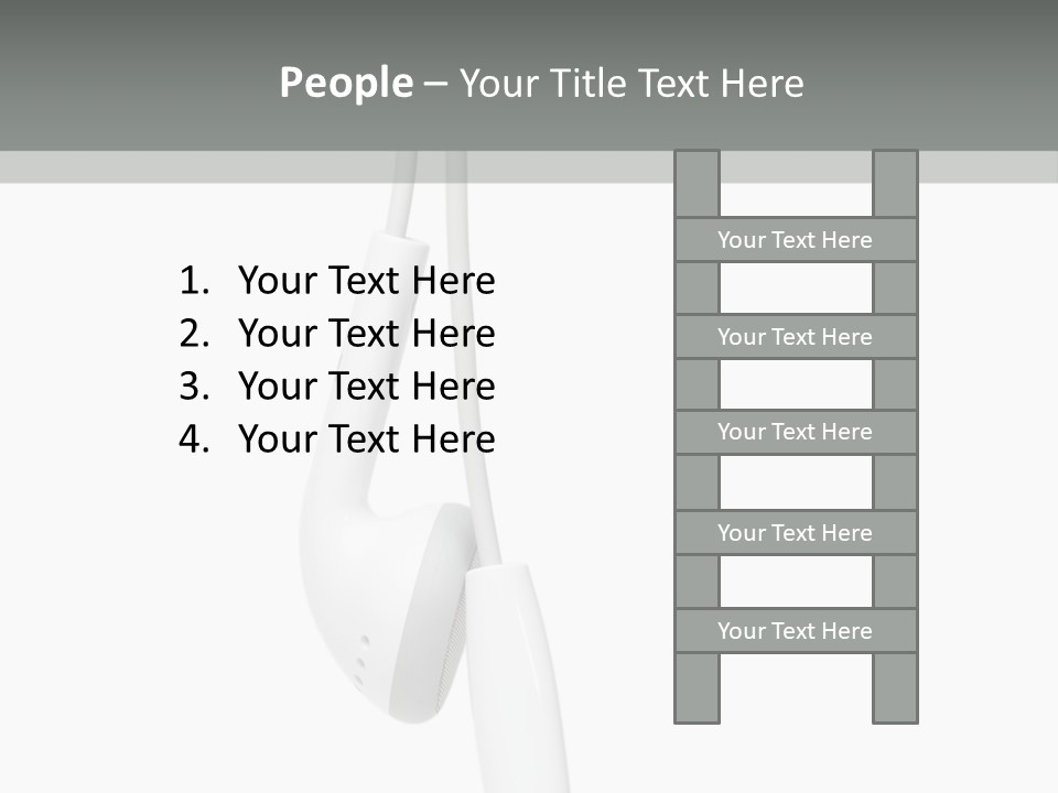 Entertainment Device Ear Bud PowerPoint Template