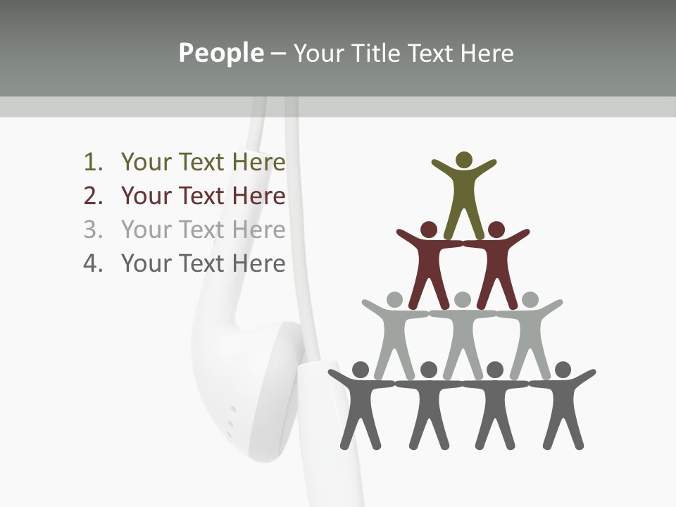 Entertainment Device Ear Bud PowerPoint Template