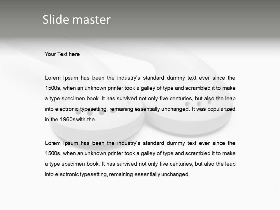 Audio White Earphone PowerPoint Template