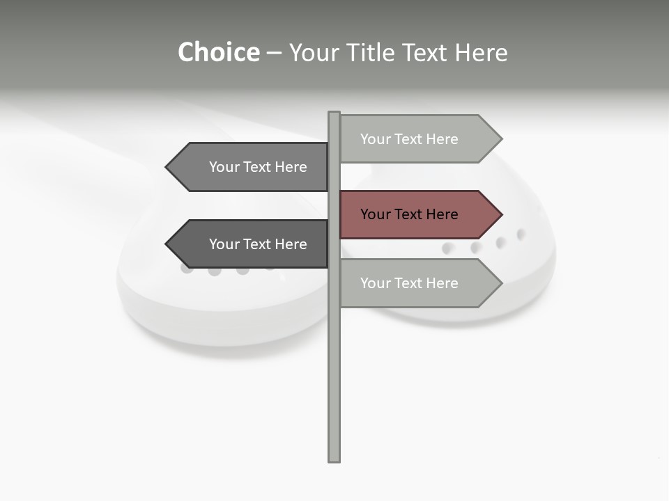 Audio White Earphone PowerPoint Template