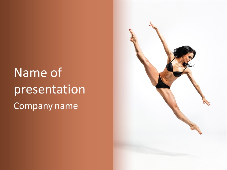 Stretching Grace Aerobics PowerPoint Template