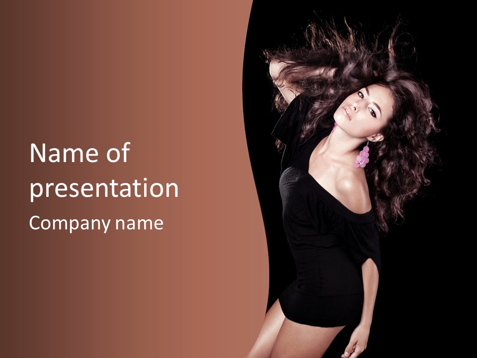 Long Hair Fresh Music PowerPoint Template