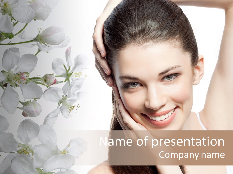 Toothy Smile Female Teeth PowerPoint Template