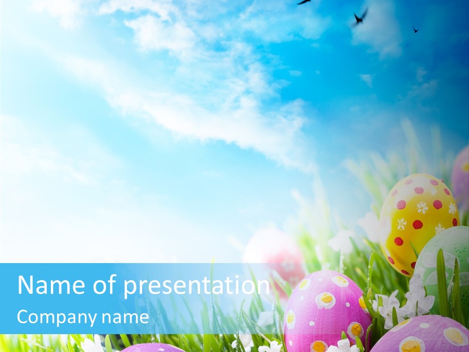 Whimsical Flower Easter Eggs Bright PowerPoint Template