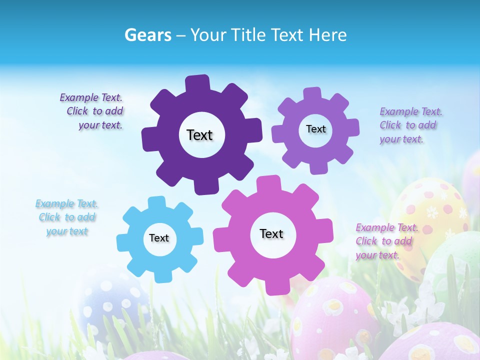 Whimsical Flower Easter Eggs Bright PowerPoint Template