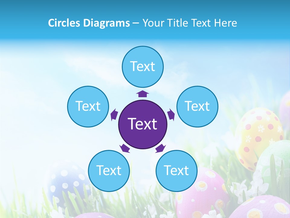 Whimsical Flower Easter Eggs Bright PowerPoint Template