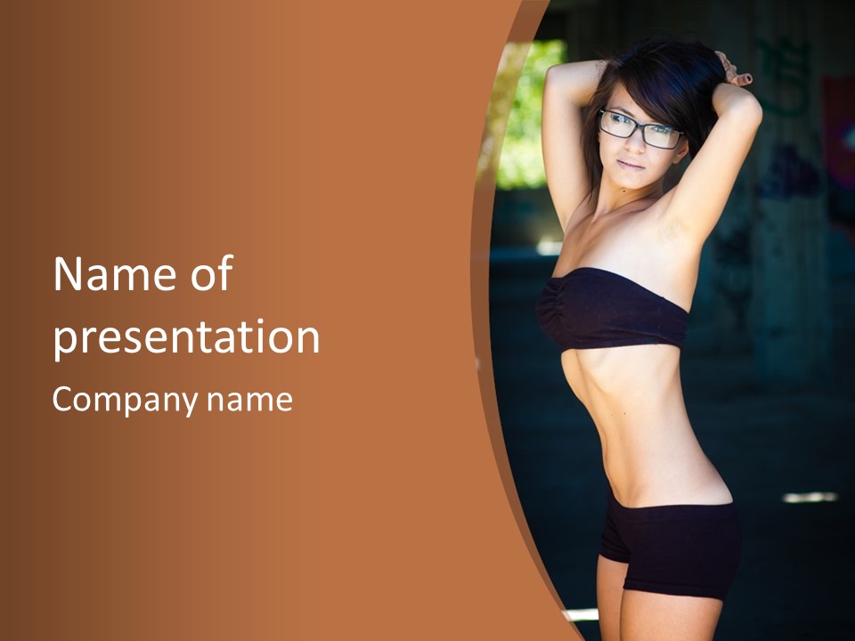 Breast Hair Babe PowerPoint Template