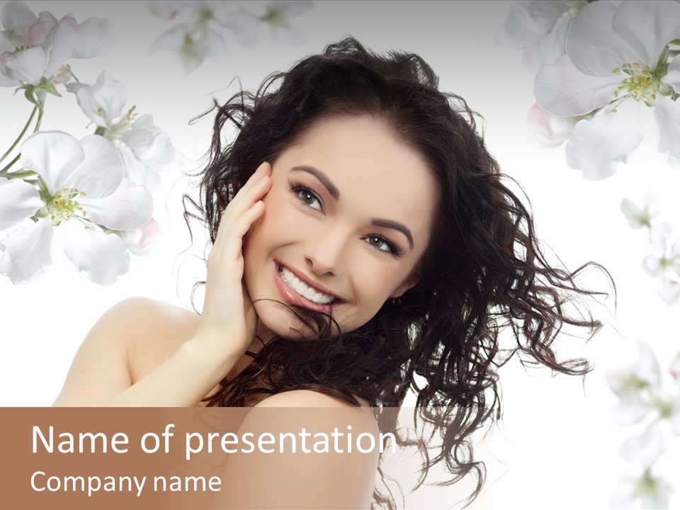 Isolated On White Model Flowers PowerPoint Template