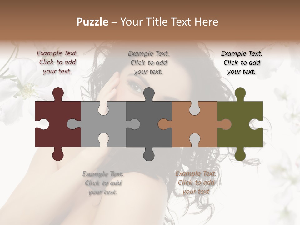 Isolated On White Model Flowers PowerPoint Template