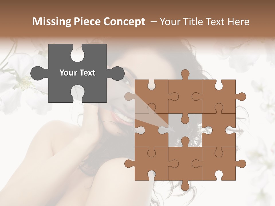 Isolated On White Model Flowers PowerPoint Template