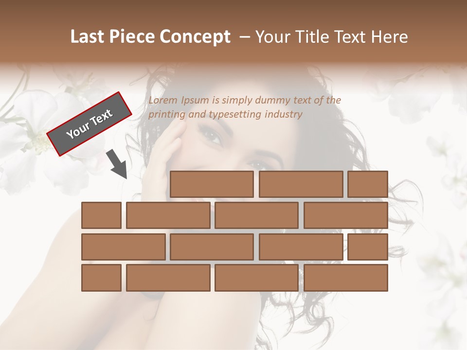 Isolated On White Model Flowers PowerPoint Template