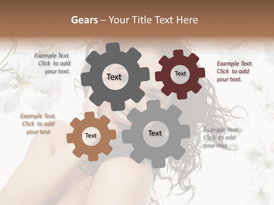 Isolated On White Model Flowers PowerPoint Template