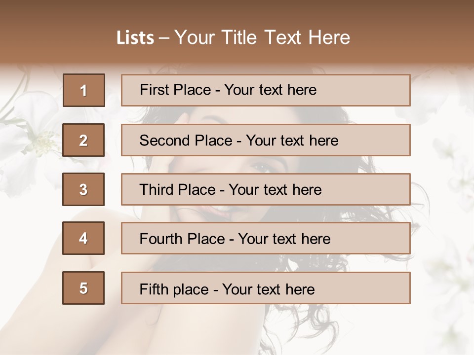 Isolated On White Model Flowers PowerPoint Template