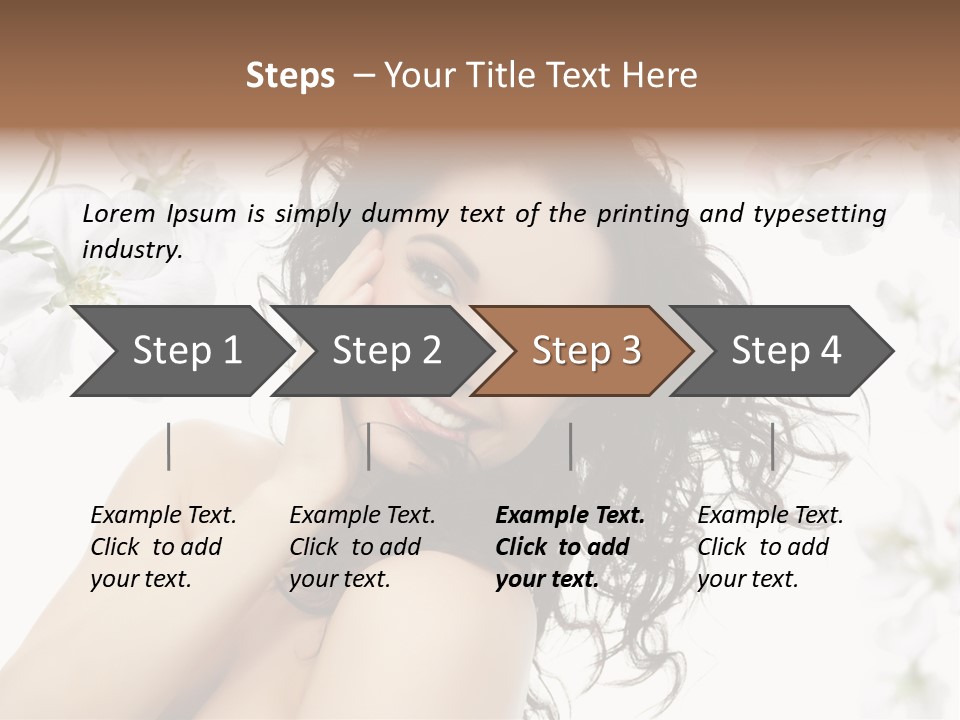 Isolated On White Model Flowers PowerPoint Template