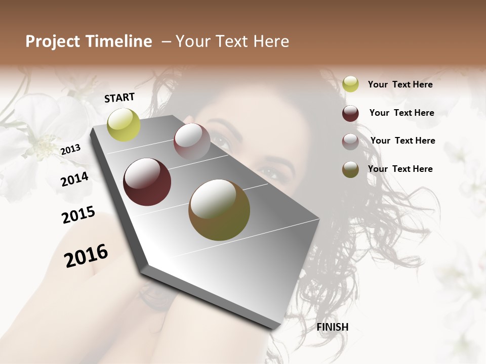 Isolated On White Model Flowers PowerPoint Template