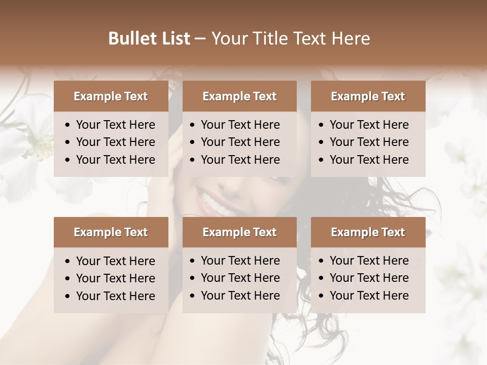 Isolated On White Model Flowers PowerPoint Template