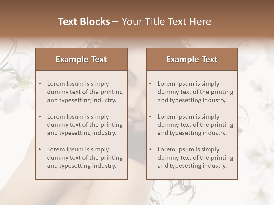 Isolated On White Model Flowers PowerPoint Template