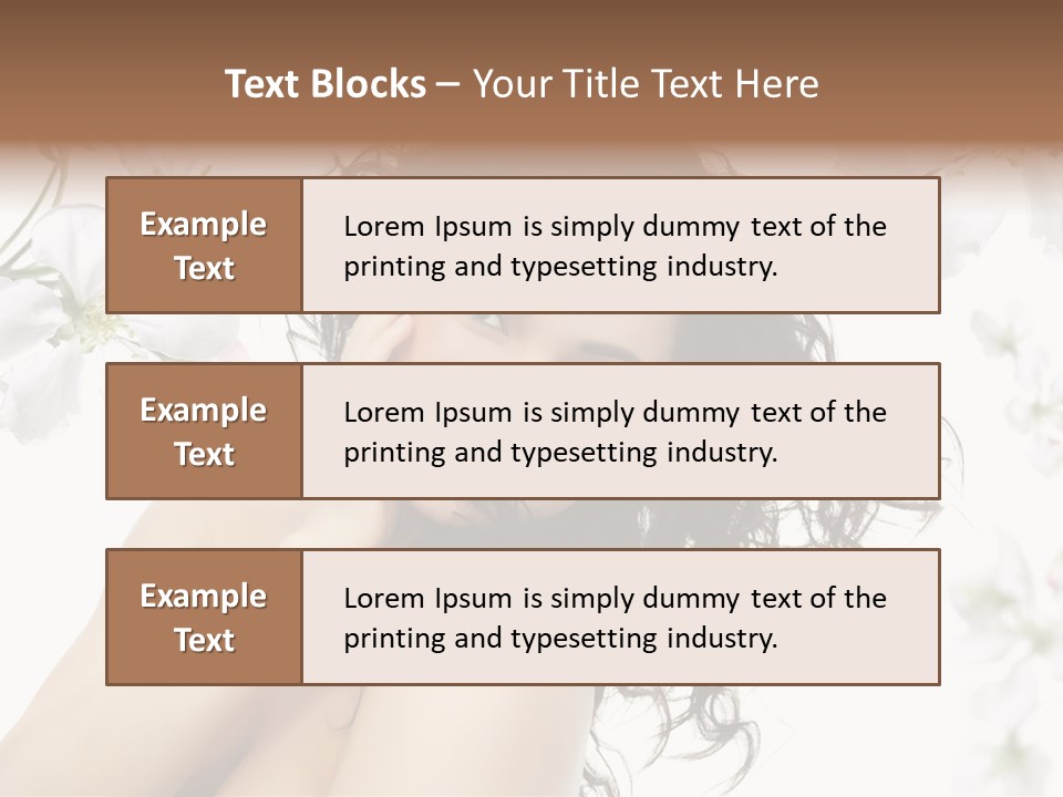 Isolated On White Model Flowers PowerPoint Template