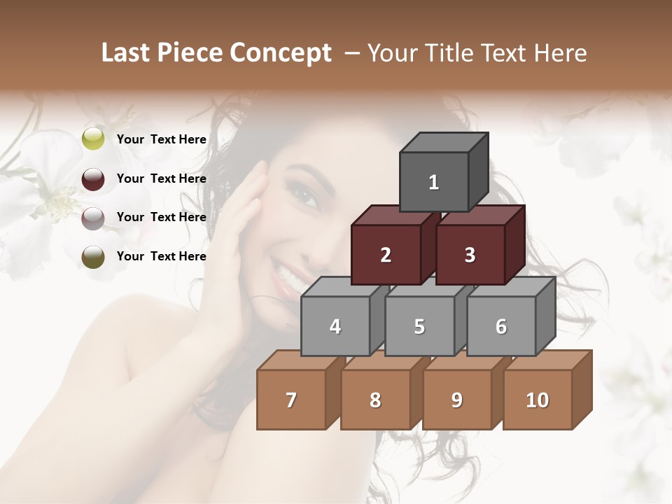 Isolated On White Model Flowers PowerPoint Template