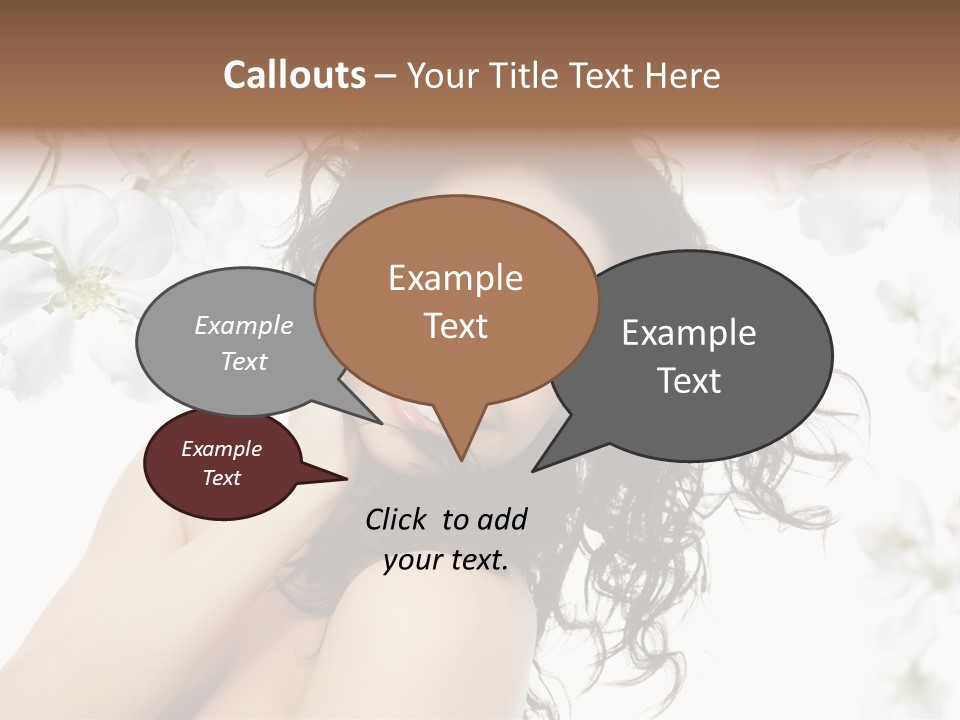 Isolated On White Model Flowers PowerPoint Template