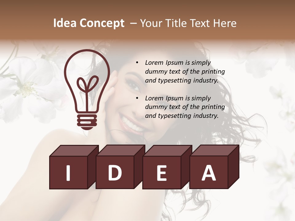 Isolated On White Model Flowers PowerPoint Template