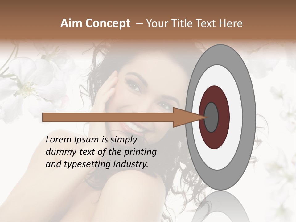 Isolated On White Model Flowers PowerPoint Template