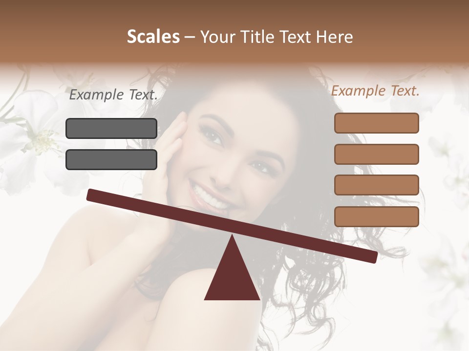 Isolated On White Model Flowers PowerPoint Template