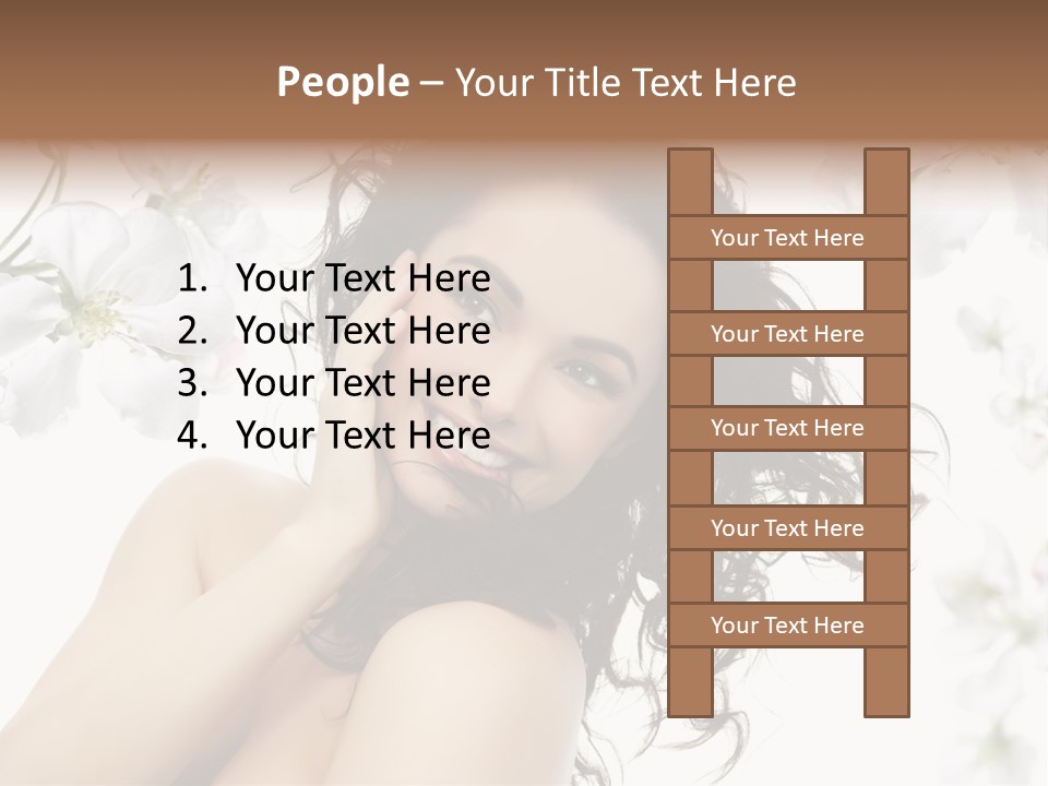 Isolated On White Model Flowers PowerPoint Template