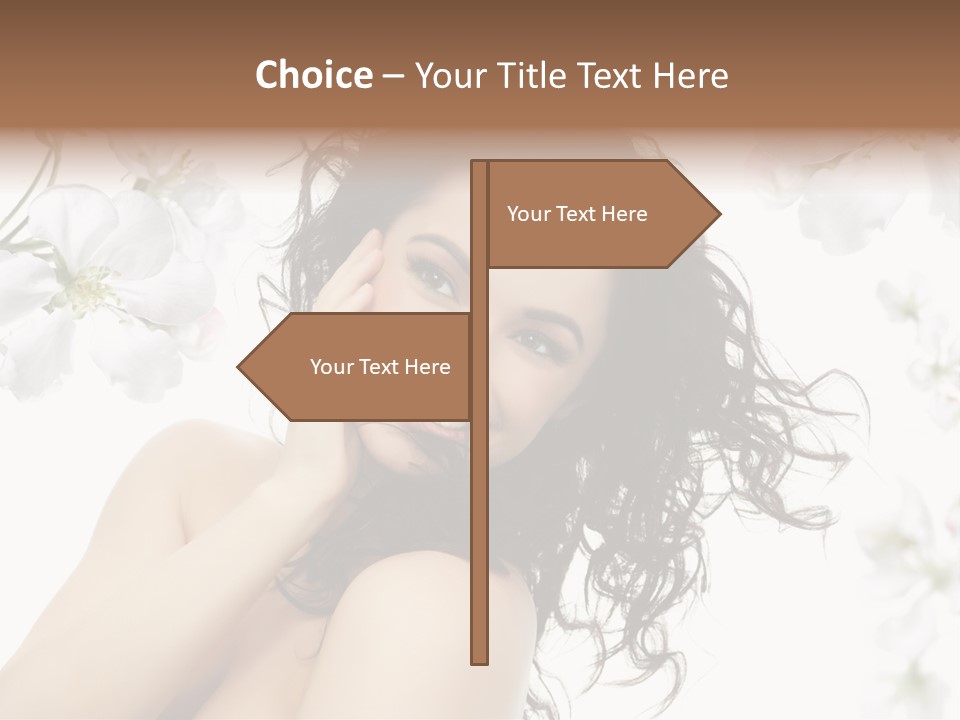 Isolated On White Model Flowers PowerPoint Template