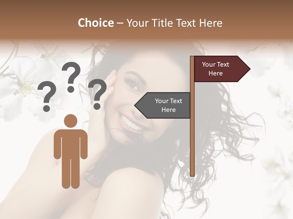 Isolated On White Model Flowers PowerPoint Template