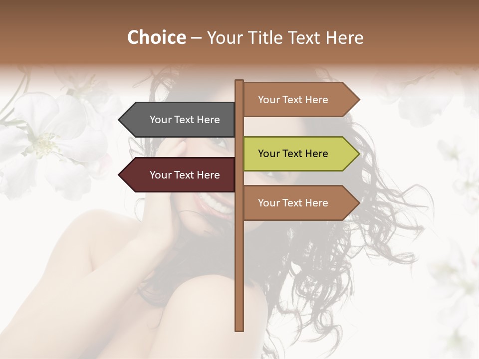 Isolated On White Model Flowers PowerPoint Template