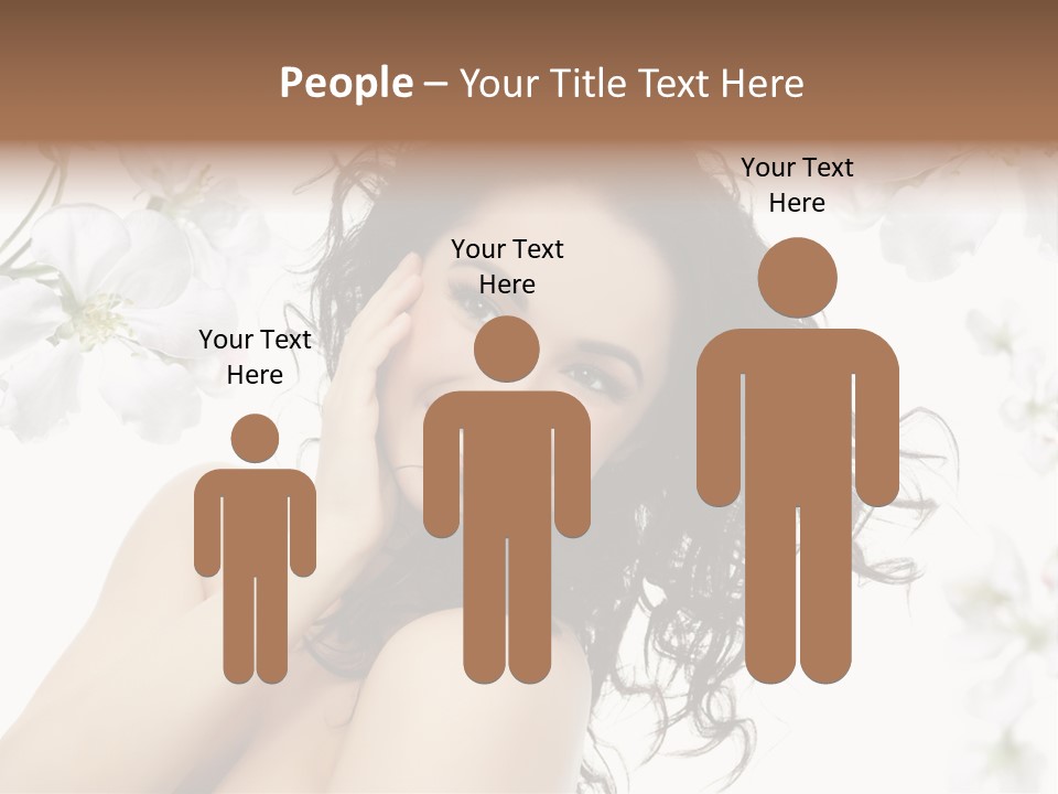 Isolated On White Model Flowers PowerPoint Template