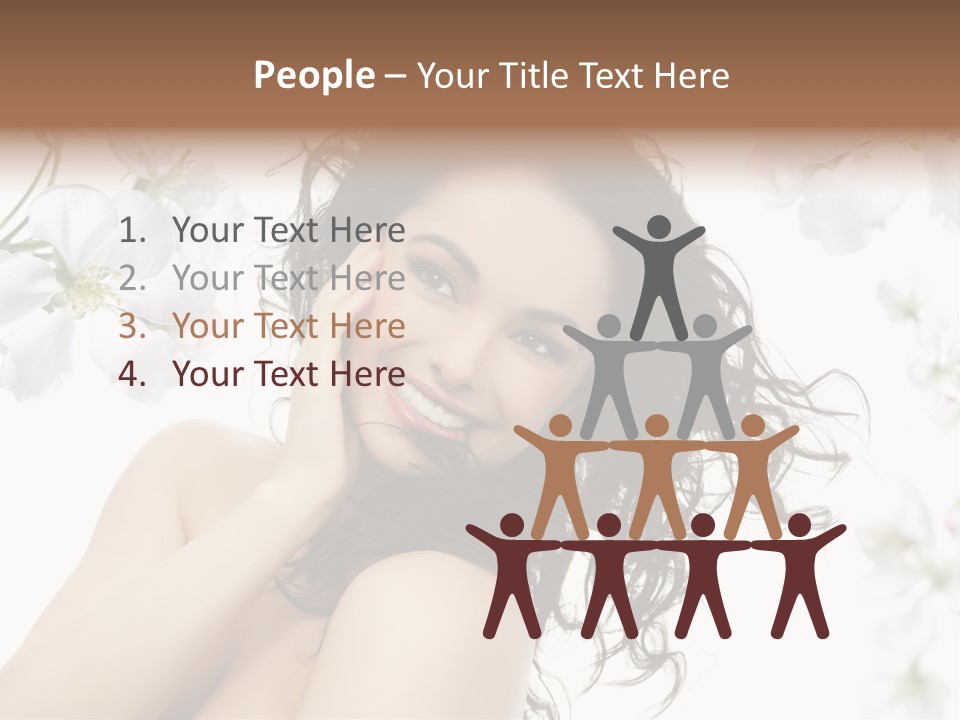 Isolated On White Model Flowers PowerPoint Template