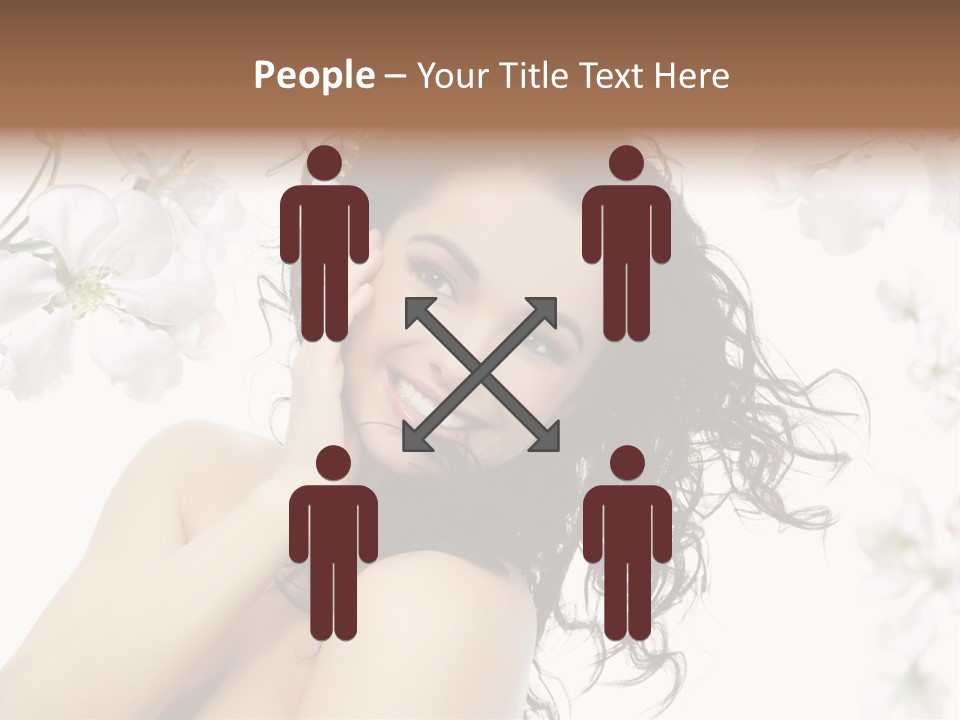 Isolated On White Model Flowers PowerPoint Template