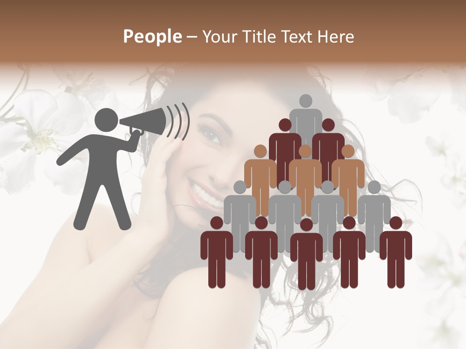 Isolated On White Model Flowers PowerPoint Template